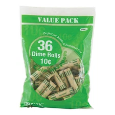 BAZIC Dime 10c Coin Assorted Wrappers 36 Per Pack #5013