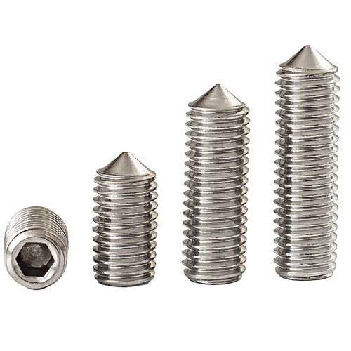 A2 Stainless Cone Point Grub Screws Hex Socket Set Screws DIN 914 M3 M4 M5 M6 - Picture 7 of 10