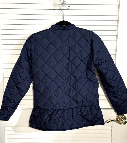 Girls XL Quilted Barn Jacket Navy Blue Crown & Ivy Snap Close NWT - Picture 7 of 12