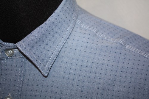 Sovereign Code Mens Size L Light Blue Geometric Long Sleeve Button Up Shirt - Picture 3 of 5