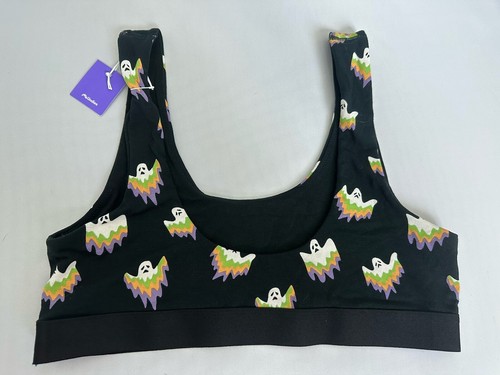 Nuevo MeUndies FAB-BOO-LOUS Sujetador Bralette Negro Top Fantasma NUEVO Halloween Talla L - Imagen 2 de 3