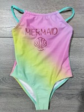 Mermaid Swimwear Girls Large 10-12 Shell One Piece Colorful Swim Suit