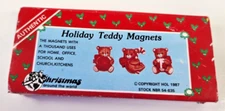AUTHENTIC HOLIDAY TEDDY MAGNETS CHRISTMAS AROUND THE WORLD 1987 SET OF 3
