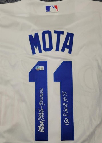 Manny Mota full autograph signed "150 Pinch Hits" Dodgers Jersey ~ Beckett BAS - 第 2/7 張圖片