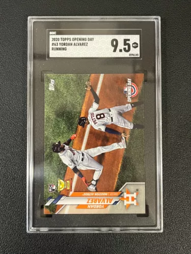 Yordan Alvarez 2020 Topps Opening Day Rookie SP Image Variation Astros SGC 9.5
