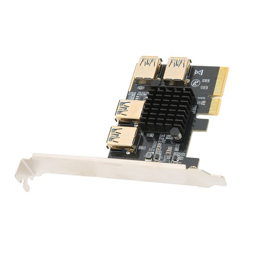 Pci‑E Riser Card Pci‑E X4 1 To 4 Pci Express 16X Slot Adapter Card Usb 3.0 Set - Picture 19 of 24
