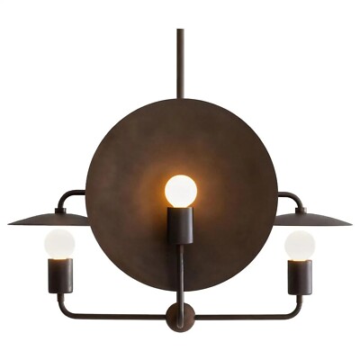 4 Arm Pendent Workstead Orbit Chandelier Hewn Brass