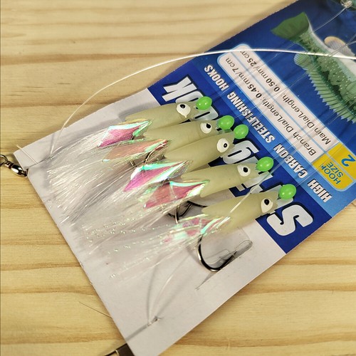 30X Sabiki Bait Jigs Saltwater Lure Luminous Fish Skin Rigs Size 1/0#/2#/3#/4# - Picture 10 of 13