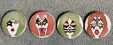 KISS- VINTAGE 70’s Japanese Set Of 4 / 1” Retro Buttons!