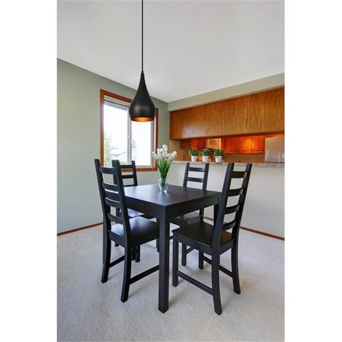 Living District Nora 1-Light Transitional Aluminum Pendant in Black - Picture 2 of 6