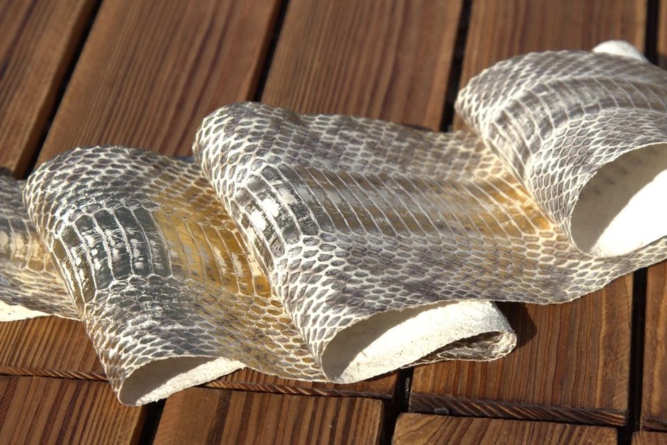 Elaphe Snake Leather Sankeskin Snak Skin Leathercraft Marble Gold - Image 2 of 4