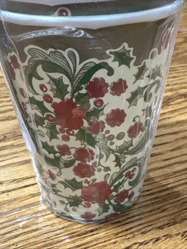 Vintage Menge 8 Weihnachten Stechpalmen Beeren Gold Akzent Heiß Kalt Pappbecher 8-9 Unzen USA - Bild 2 von 12