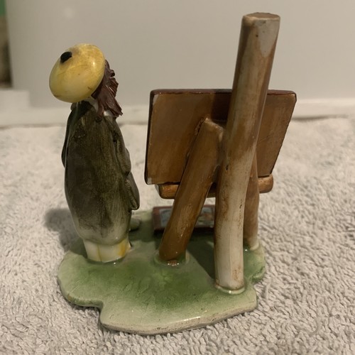 Lino Zampiva Italian Art Figurine - Street Artist Easel Signed 3" - Ships Flower - Picture 4 of 7