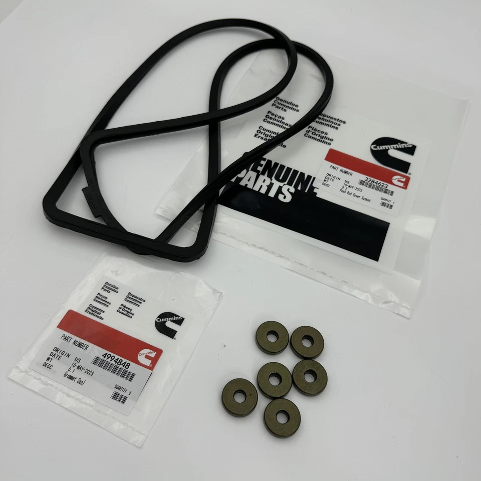 3284623 New Tappet Cover Gasket W/ Grommet Seals for 89-02 Dodge Cummins 5.9 12V Foto 4 de 4