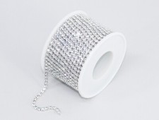 Rhinestone Chain Trim 4mm White Sliver Jewelry Supplies Wedding Jewelry DIY