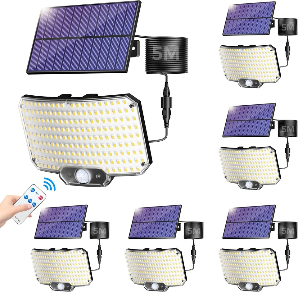 234 LED Solarleuchte mit Bewegungsmelder Außen Fluter Strahler Garten Solarlampe - Bild 2 von 4