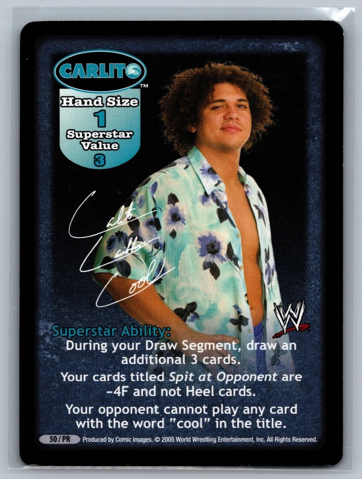 2005 Raw Deal WWE No Way Out Carlito #50/PR Promo Card - Image 2 of 2