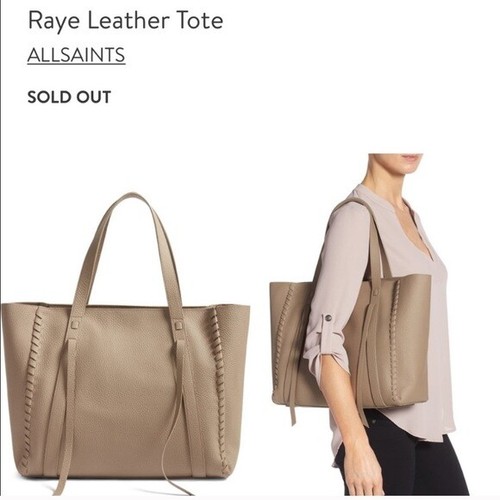 ALLSAINTS Raye leather tote mushroom 🍄