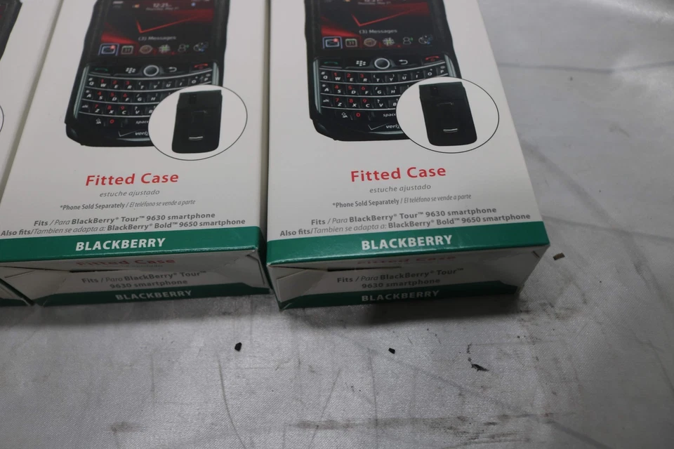 Lote de 3 capas de couro preto ajustadas Verizon para Blackberry Bold 9650 / Tour 9630 - Imagem 3 de 4