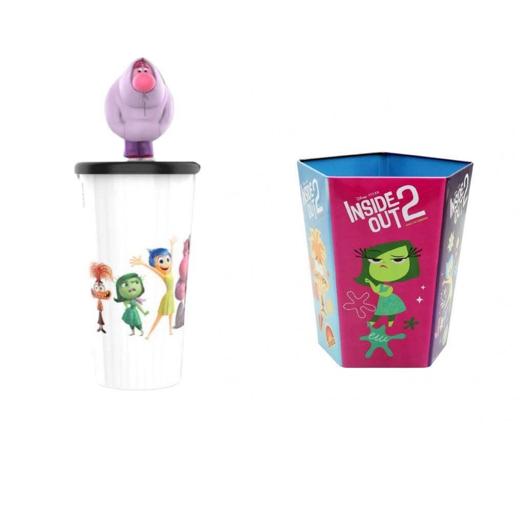 インサイドアウト　insideout2 　ディズニー　ポップコーンケース Disney Pixar Inside Out 2 Movie Tin Popcorn Bucket & Cup