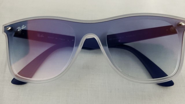 Ray-Ban Blaze Wayfarer Unisex Square Sunglasses - Transparent/Blue Frame  with Blue Gradient Lens for sale online | eBay