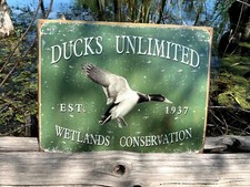 Ducks Unlimited Since 1937 Vintage Metal Tin Sign Wall Decor Garage Shop Art USA