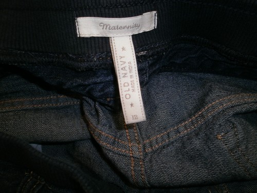 Old Navy Maternity Jean Shorts Sz 12 Cuffed Leg Factory Distressed Bermuda - Picture 3 of 4