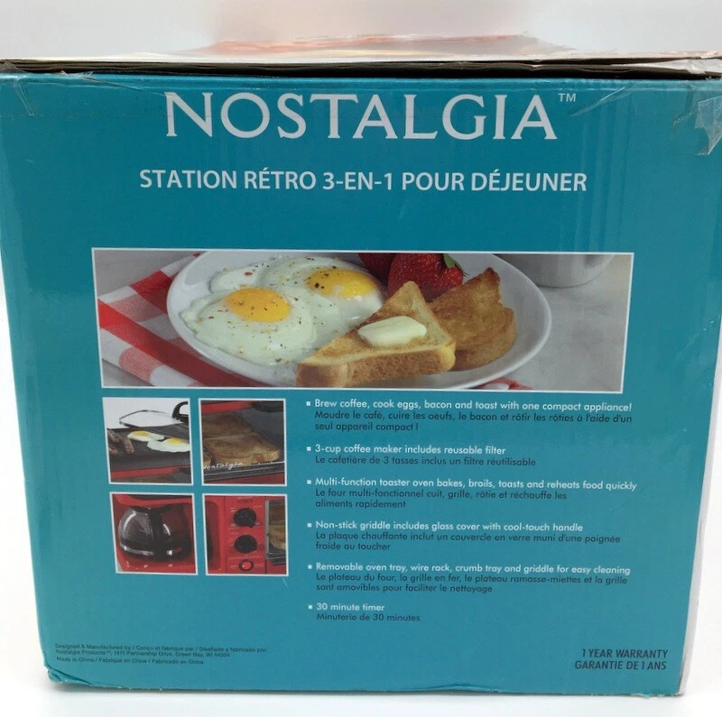 Nostalgia Retro 3-in-1 Family Size Electric Breakfast Station Coffeemaker - Image 3 of 4