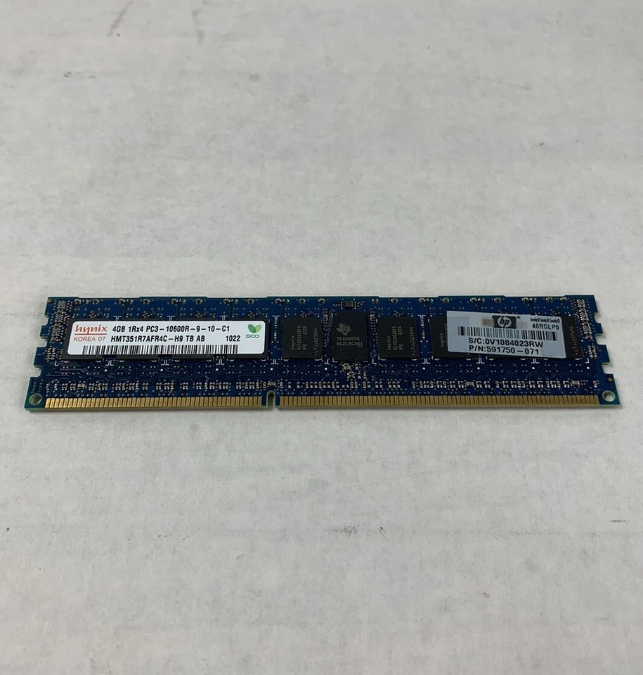 Hynix 24GB Kit 6x4GB 1Rx4 PC3-10600R-9-10-C1 HMT351R7AFR4C-H9 TB AB Server Ram - Image 2 of 4