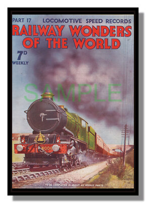 GWR King class 6000 King George V framed Railway Wonders cover free p&p UK