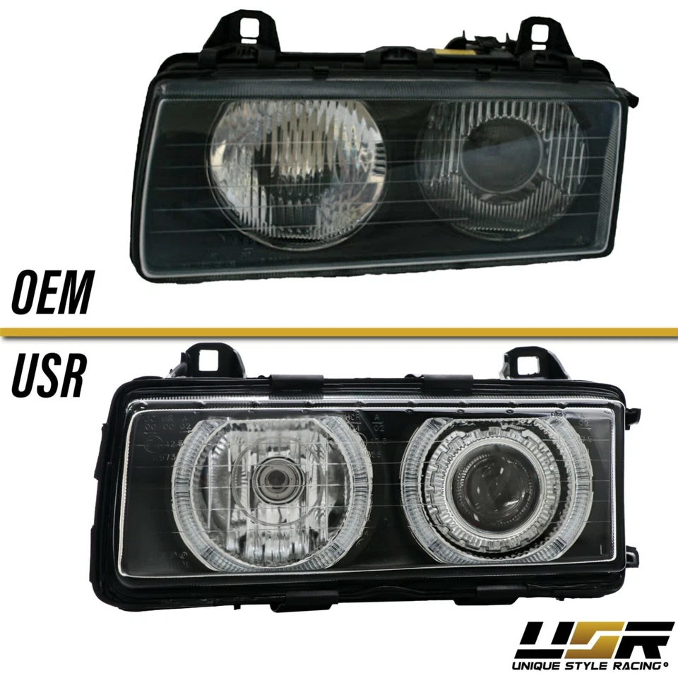 DEPO Halogen Angel Eye P36 Projector Glass Headlight For 92-99 BMW E36 3 Series Foto 4 de 4