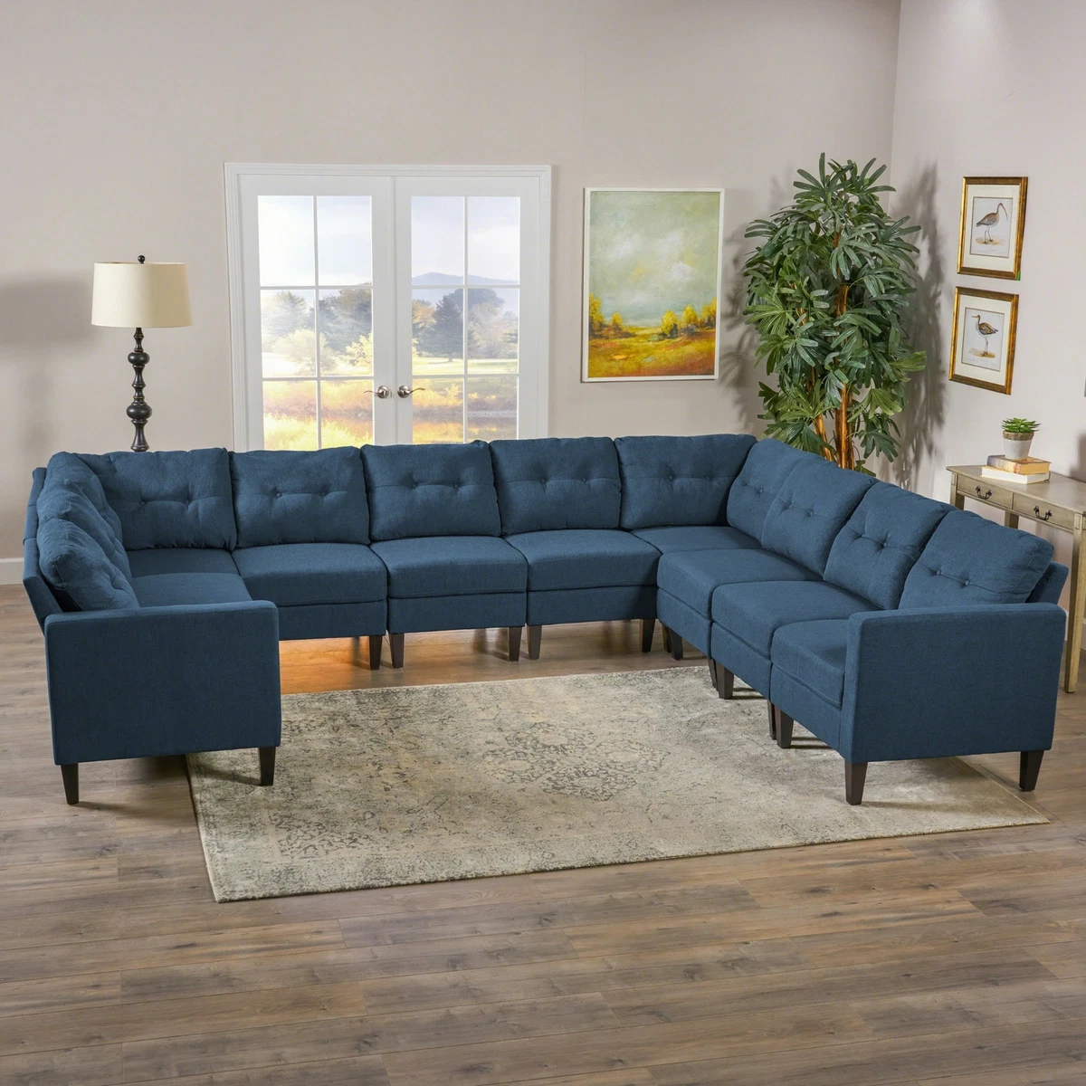 Niya Mid Century Modern 10 Piece Fabric U Shaped Sectional Sofa eBay