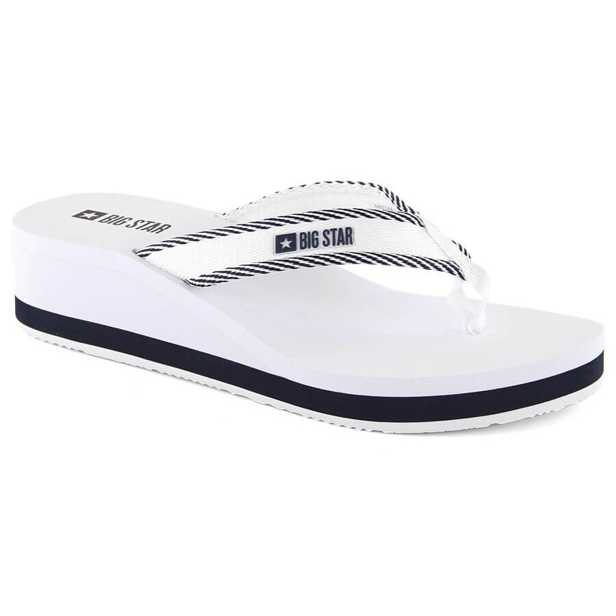 Chanclas de cuña para mujer, blanco Big Star NN274A726