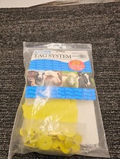 (QTY 25) Allflex Global Maxi Cattle Ear Tags 25 Tags Yellow BLANK