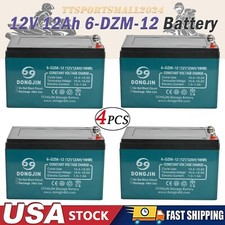 4x Rechargeable 12V 12Ah 6-DZM-12 SLA Battery For ATV Quad Buggy Go Kart Scooter