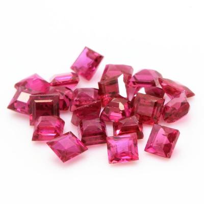 RUBY. VVS. Square. ( Sold Individually ). Africa