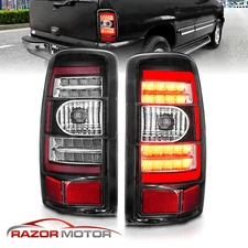 Pair Black LED Tube Taillights for 2000-2006 Chevy Tahoe Suburban / GMC Yukon