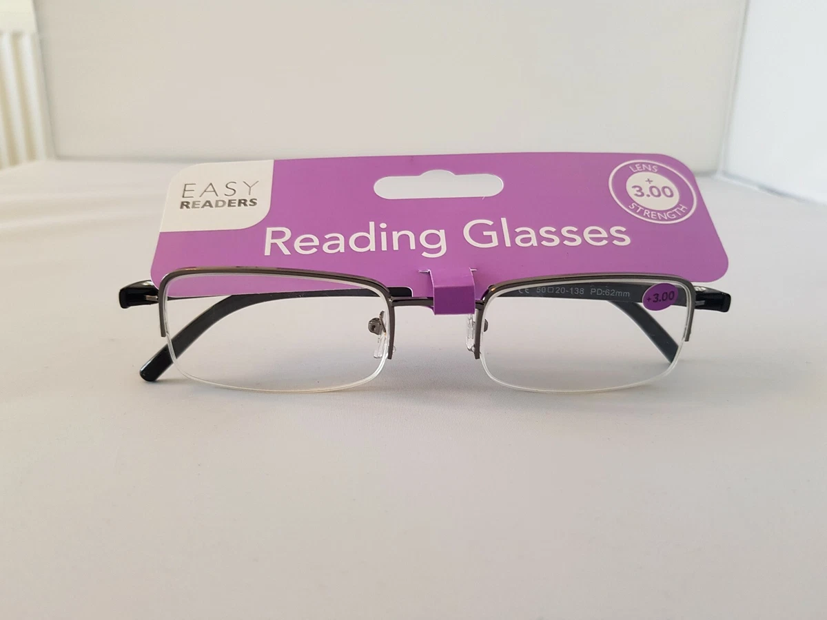 Easy Readers Reading glasses x 3 Lens 3.0 Strength 3 Pairs
