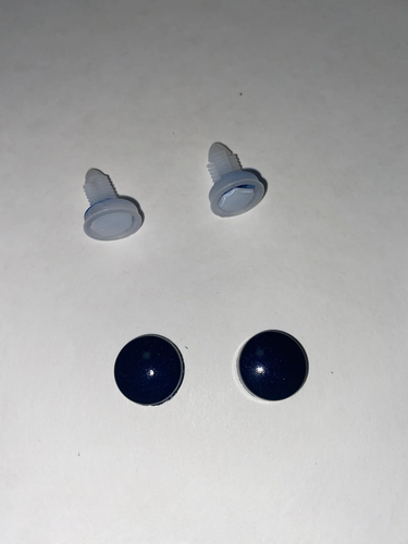 Tesla Model S, 3, X, Y Front Bumper License Plate Hole Cover Plugs, Deep Blue - Picture 2 of 3