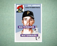Cal Abrams Pittsburgh Pirates 1954 Style Custom Baseball Art Card