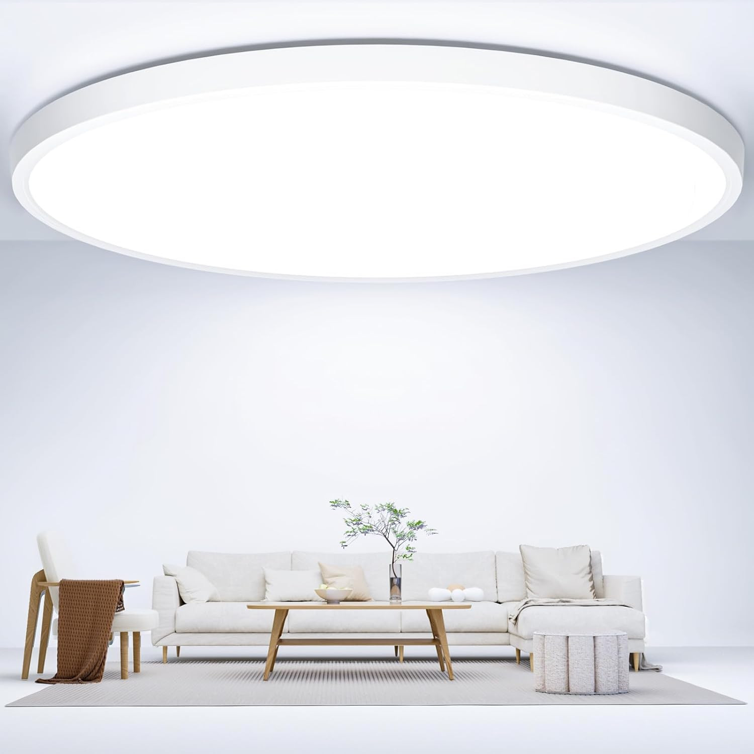 Plafonnier LED Ø40cm 36W blanc pour un éclairage puissant 6500K de salon