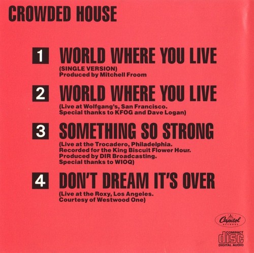 Crowded House - World Where You Live (CD, Single, Promo) (sleeve: Near Mint (NM - Bild 2 von 2
