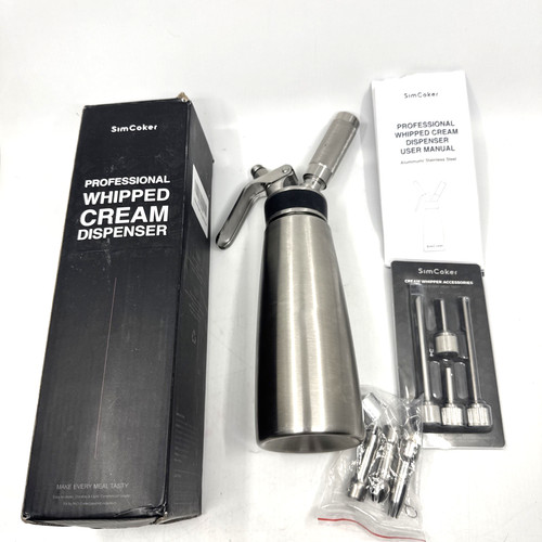 SimCoker Culinary Professional Whipped Cream Dispenser w/ Attachments