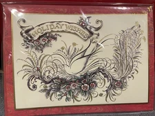 PAPYRUS CHRISTMAS CARD NIP MSRP $6.95 “HOLIDAY WISHES”