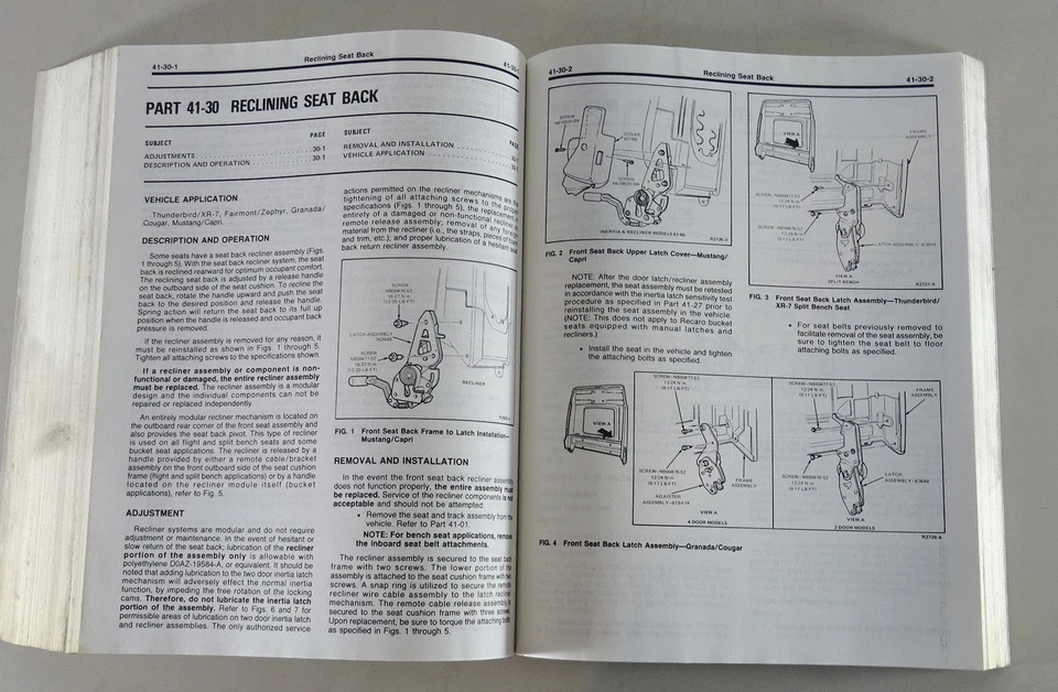 Manual De Taller Ford Mustang, Thunderbird / Lincoln Continental / Mercury 1981 - Imagen 4 de 4