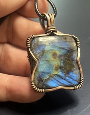 Labradorite  Handmade Copper wire wrapped pendant jewelry 1h