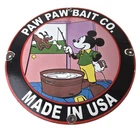 Vintage Paw Paw Sign - Gas Pump Garage Porcelain Fishing Lure Sign