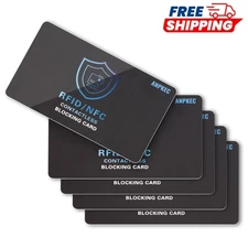 RFID/NFC Shielding Cards 5-Pack – Ultra-Slim Credit Card & Passport Security Pro