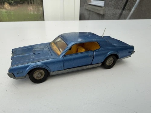 RARE VINTAGE DINKY TOYS 174 FORD MERCURY COUGAR DIECAST MODEL CAR 1969 BLUE VGC
