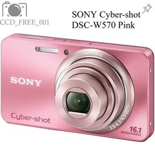 SONY Cyber-shot DSC-W570 Digital Camera 16.1MP 5x Optical Zoom Pink 85 new